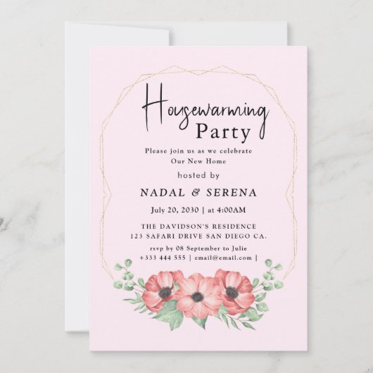 ミニマル モダン エレガントな新築パーティー 招待状 (正面)