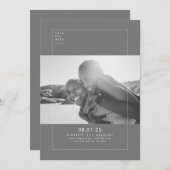 ミニマル モダン エレガント おふたりの写真 セーブザデート (正面/裏面)