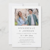 ミニマル モダン エレガント フォト ウェディング 招待状 (正面)