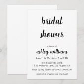 ミニマル モダン エレガント ブライダル シャワー 招待状 (正面/裏面)
