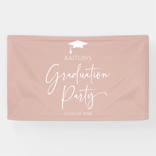 ミニマル モダン エレガント 卒業パーティー 横断幕 (横)