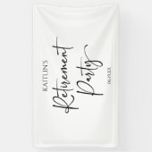 ミニマル モダン エレガント 退職パーティー 横断幕 (縦)