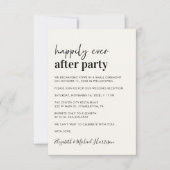 ミニマル モダン クリーム ウェディング レセプション 招待状 (正面)