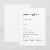 ミニマル モダン クリーン ウェディング RSVP デザイン (正面/裏面)