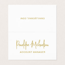 ミニマル モダン ゴールド カラー レタリングとQRコード 名刺