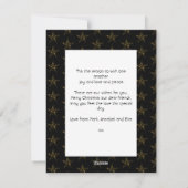 ミニマル モダン ゴールド スクリプト フォト フラット ホリデー カード (裏面)