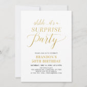 ミニマル モダン サプライズ 50歳の誕生日パーティー 招待状 (正面)