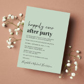 ミニマル モダン サージ グリーン ウェディング レセプション 案内状