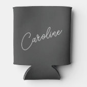 ミニマル モダン シックなカリグラフィー ネーム ブラック 缶クーラー (正面)