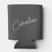 ミニマル モダン シックなカリグラフィー ネーム ブラック 缶クーラー (裏面)