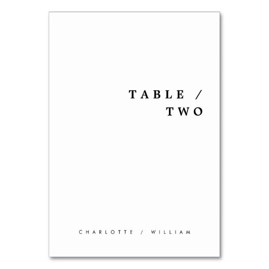 ミニマル モダン シック タイポグラフィー ウェディング テーブルナンバー (正面)