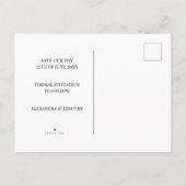 ミニマル モダン シャンパンピンク カレンダー ウェディング 案内ポストカード (裏面)