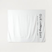 ミニマル モダン | シンプルな結婚式当日の写真用背景 タペストリー (正面(横))