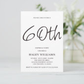 ミニマル モダン シンプル カリグラフィー 60歳の誕生日 招待状 (スタンド正面)