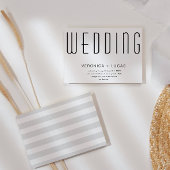 ミニマル モダン スクリプト ブラック アンド ホワイト ウェディング 招待状