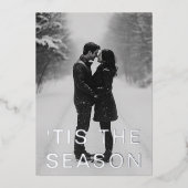 ミニマル モダン スノー フォト ホリデー ホイル (正面)