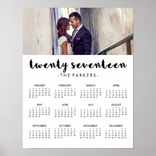 ミニマル モダン タイポグラフィ 2017 フォト カレンダー ポスター (正面)