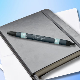 ミニマル モダン ダークブルー 清掃サービス 黒ボールペン