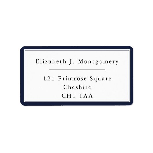 ミニマル モダン デニム ブルー 返送先ラベル ラベル (正面)