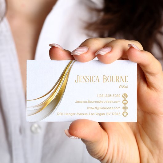 ミニマル モダン トレンディ プロフェッショナル QR コード ゴールド 名刺