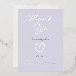 ミニマル モダン ハート＆スクリプト サンクス    箔招待状