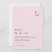 ミニマル モダン ピンク ウェディング インビテーション (正面)
