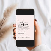 ミニマル モダン ピンク ウェディング レセプション 招待状