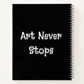 ミニマル モダン ファンキー スクリプト オーダーメイド スケッチブック ノートブック (裏面)