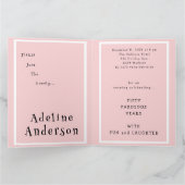 ミニマル モダン フィフティ ファビュラス ファン ピンク 50 誕生日 カード (内部)