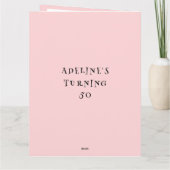 ミニマル モダン フィフティ ファビュラス ファン ピンク 50 誕生日 カード (裏面)