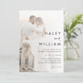 ミニマル モダン フェード フォト エレガント ウェディング 招待状 (スタンド正面)