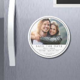 ミニマル モダン フォト ブラック ホワイト セーブ ザ デート マグネット