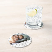 ミニマル モダン フォト ブラック ホワイト セーブ ザ デート ラウンドペーパーコースター (インサイチュ)