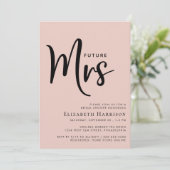 ミニマル モダン フューチャー ミセス ブラッシュ ピンク ブライダル シャワー 招待状 (スタンド正面)
