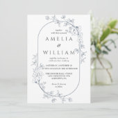 ミニマル モダン フラワー エレガント ウェディング インビテーション (スタンド正面)