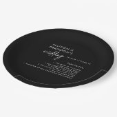 ミニマル モダン ブラック ウェディング 豆知識 ペーパープレート (アングル)