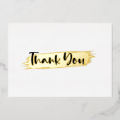 ミニマル モダン ブラック ホワイト ゴールド スクリプト サンクス 箔シーズンカード (正面)