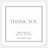 ミニマル モダン ブラック＆ホワイト サンクス スクエアシール (正面)