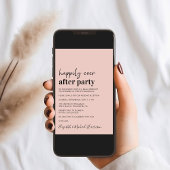 ミニマル モダン ブラッシュ ピンク ウェディング レセプション 招待状