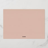 ミニマル モダン ベージュ ピンク 1 枚のリアルな写真 箔シーズンカード (裏面)
