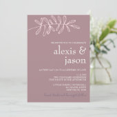 ミニマル モダン マーブ 花柄 ウェディング 招待状 (スタンド正面)