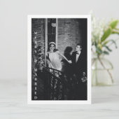 ミニマル モダン メリー 結婚 写真 ウェディング シーズンカード (スタンド正面)