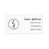 ミニマル モダン モノグラム ラベル (正面)