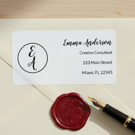 ミニマル モダン モノグラム ラベル