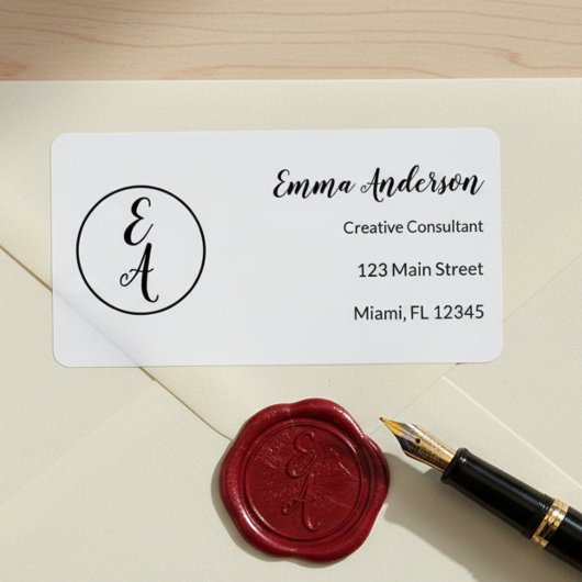 ミニマル モダン モノグラム ラベル