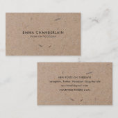 ミニマル モダン ラスティック クラフト紙 名刺 (正面/裏面)