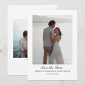 ミニマル モダン ラージ フォト クラシック スクリプト セーブザデート (正面/裏面)