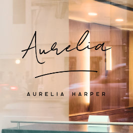 ミニマル モダン 小規模ビジネス シグネチャーネーム ウィンドウサイン