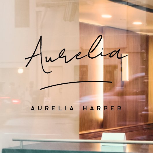 ミニマル モダン 小規模ビジネス シグネチャーネーム ウィンドウサイン