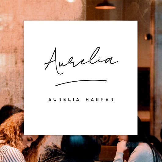 ミニマル モダン 小規模ビジネス シグネチャーネーム ウィンドウサイン